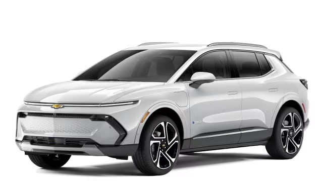 A 2025 Chevy Equinox EV in three-quarter view