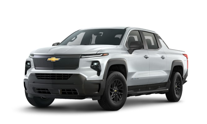 A 2025 Chevy Silverado EV in three-quarter view