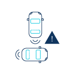 safety features icon showing backup collions avoidance
