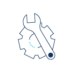 Maintenance Icon displaying a wrench and gear