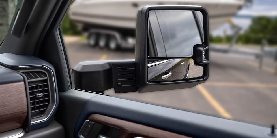 The side mirror of a 2026 Silverado HD