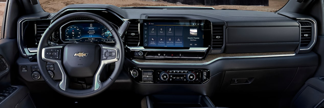 The dashboard of a 2026 Silverado HD