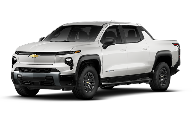 A white Silverado EV
