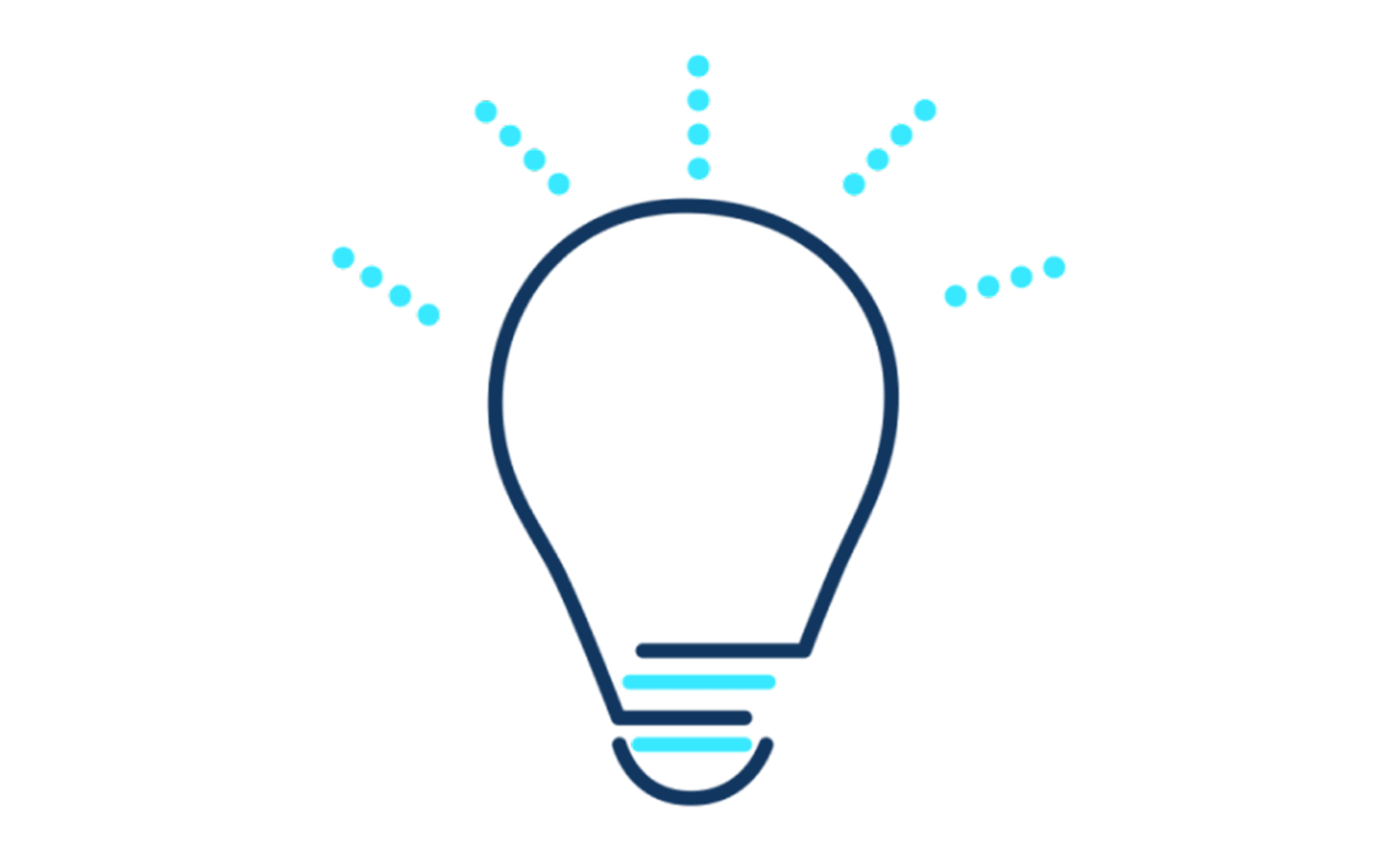 A light bulb icon