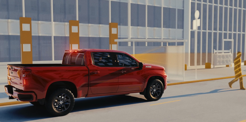 Front Pedestrian Braking feature of the 2026 Chevrolet Silverado LD.