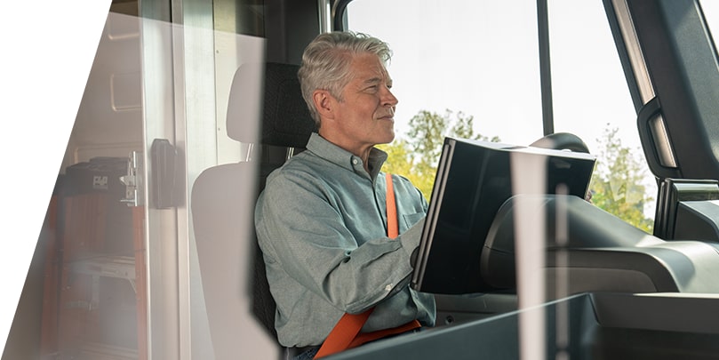 A driver in a Chevrolet Brightdrop