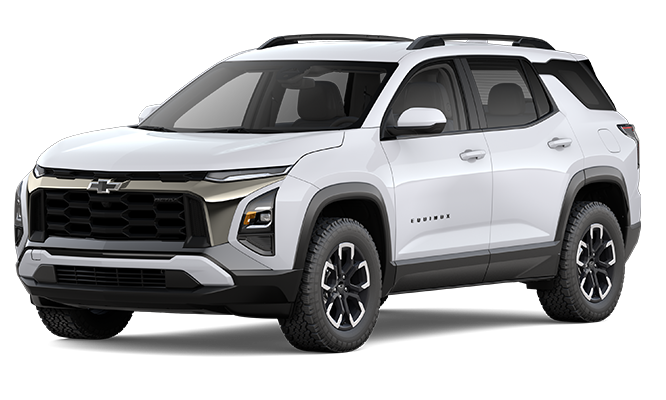 A White Chevrolet Equinox. 