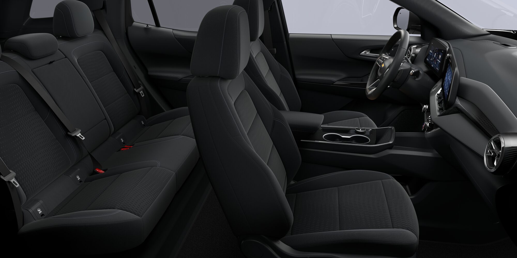 The interior of the 2027 Chevrolet Equinox showing the front and back row seating