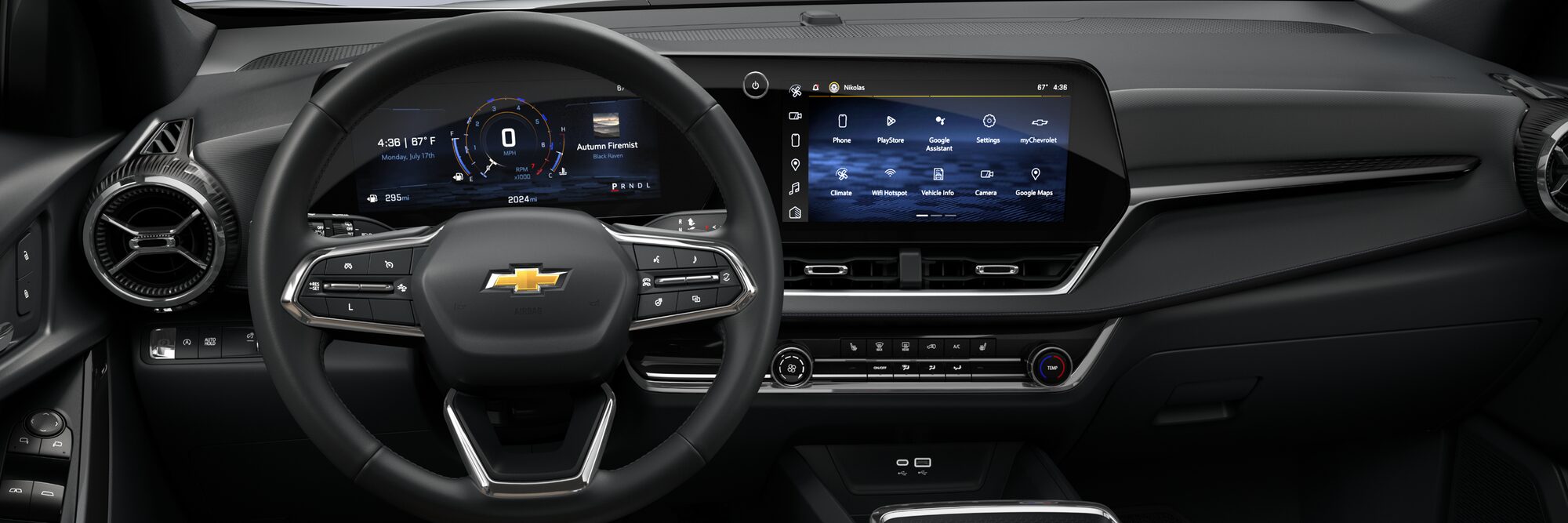 The dashboard of a 2026 Chevrolet Equinox. 