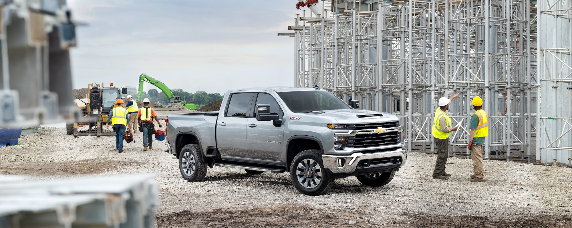A 2025 Chevrolet Silverado on a construction site