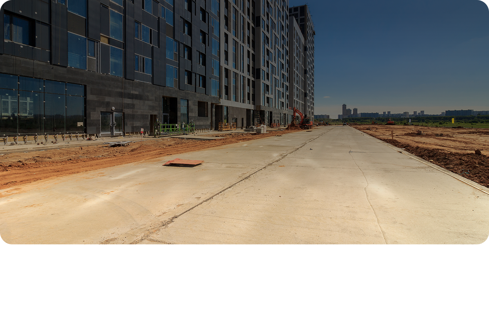 The exterior of a new construction building