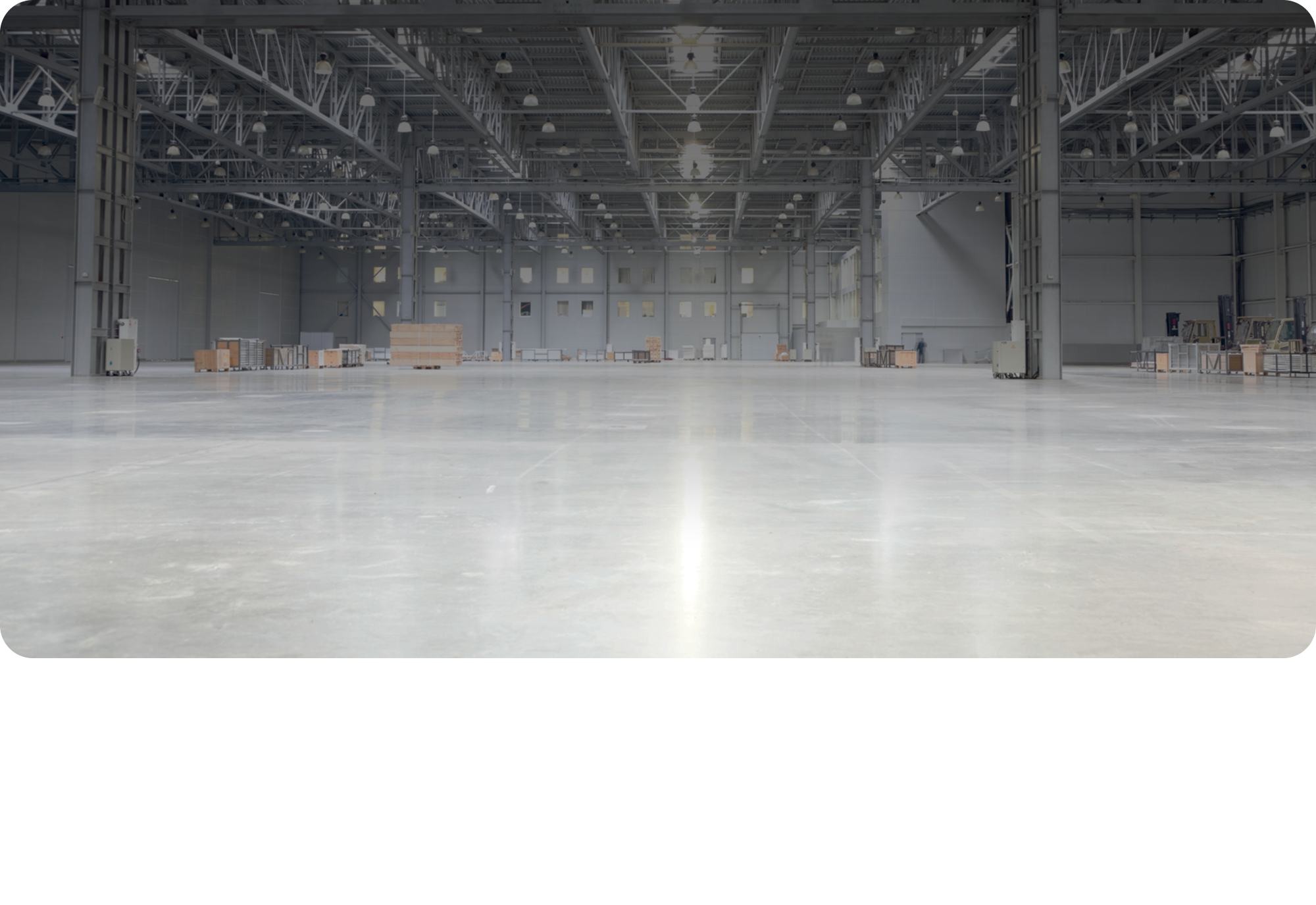 The interior of a large warehouse