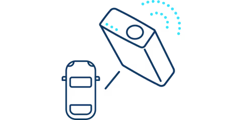 an icon of a vehicle with an camera 