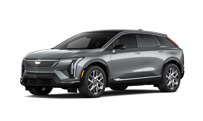 Front three-quarters view of the 2027 Cadillac OPTIQ