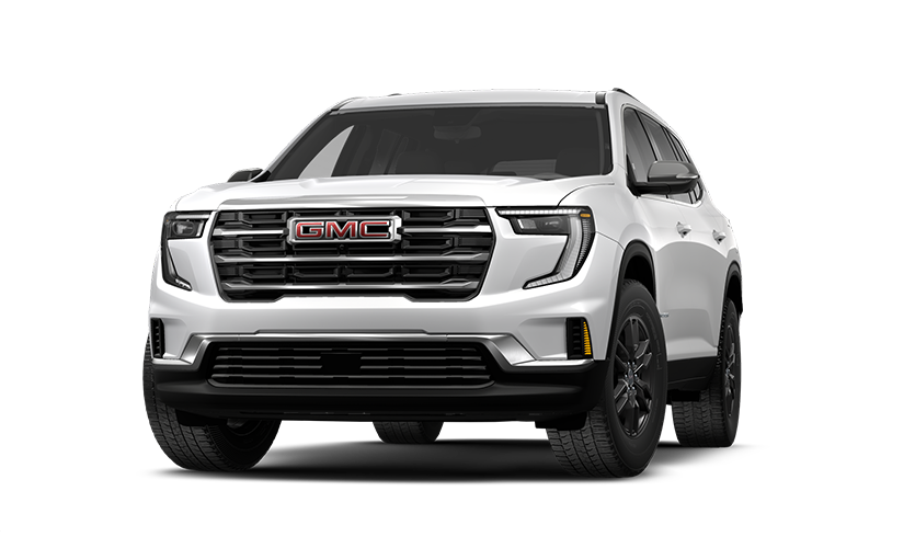 Front three-quarters view of a 2027 GMC Acadia