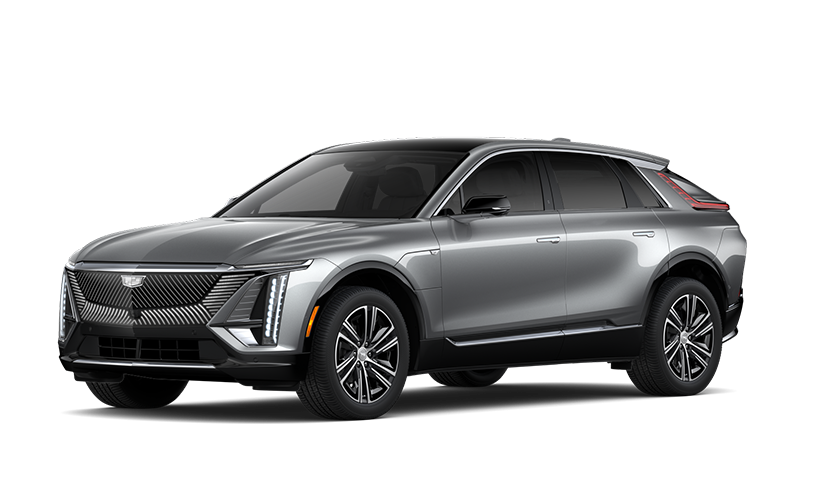 Front three-quarters view of a 2027 Cadillac LYRIQ