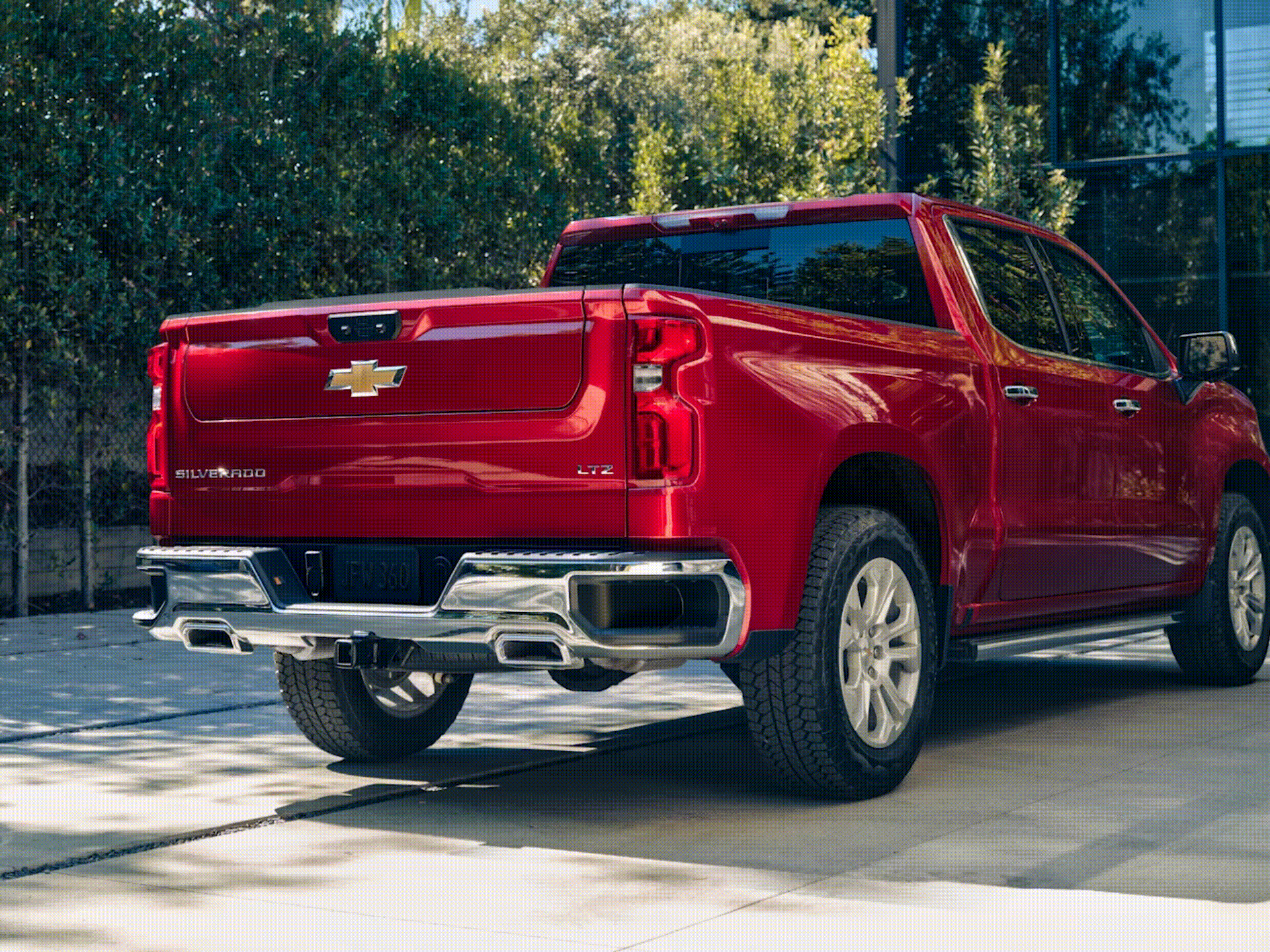 The tailgate of a 2025 Chevrolet Silverado