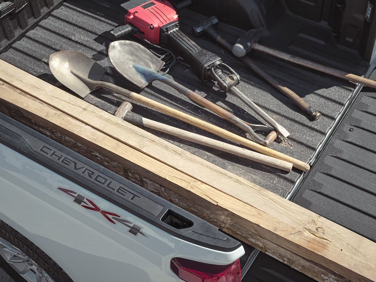 Tools in the bed of a 2027 Chevrolet Silverado