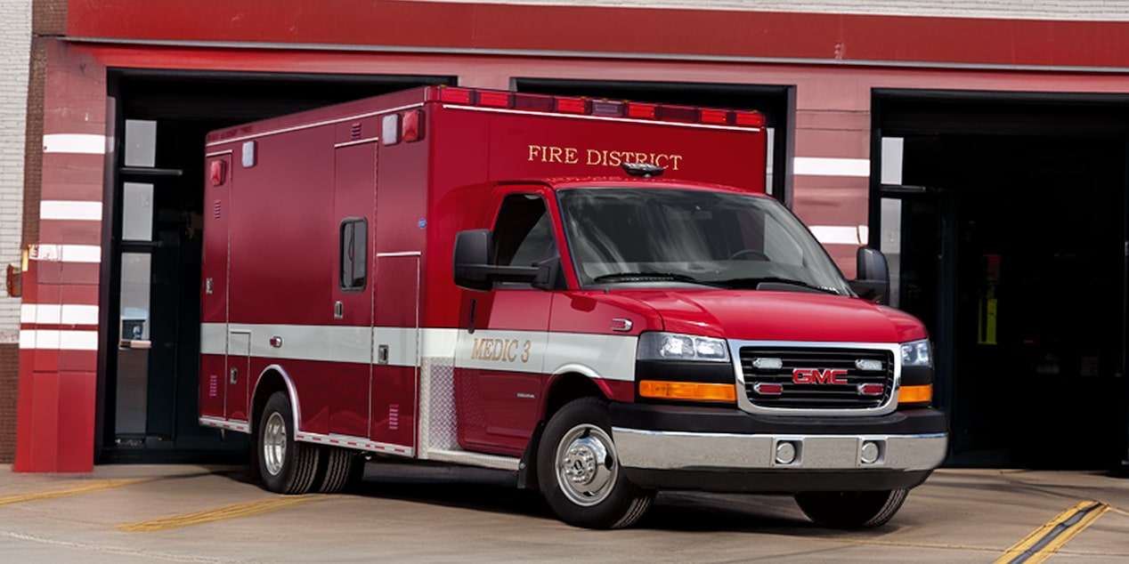 A GMC ambulance upfit