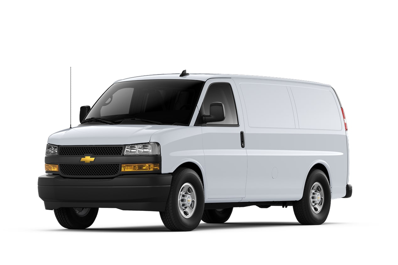 Front Three-Quarters View of the 2027 Chevrolet Express Cargo Van