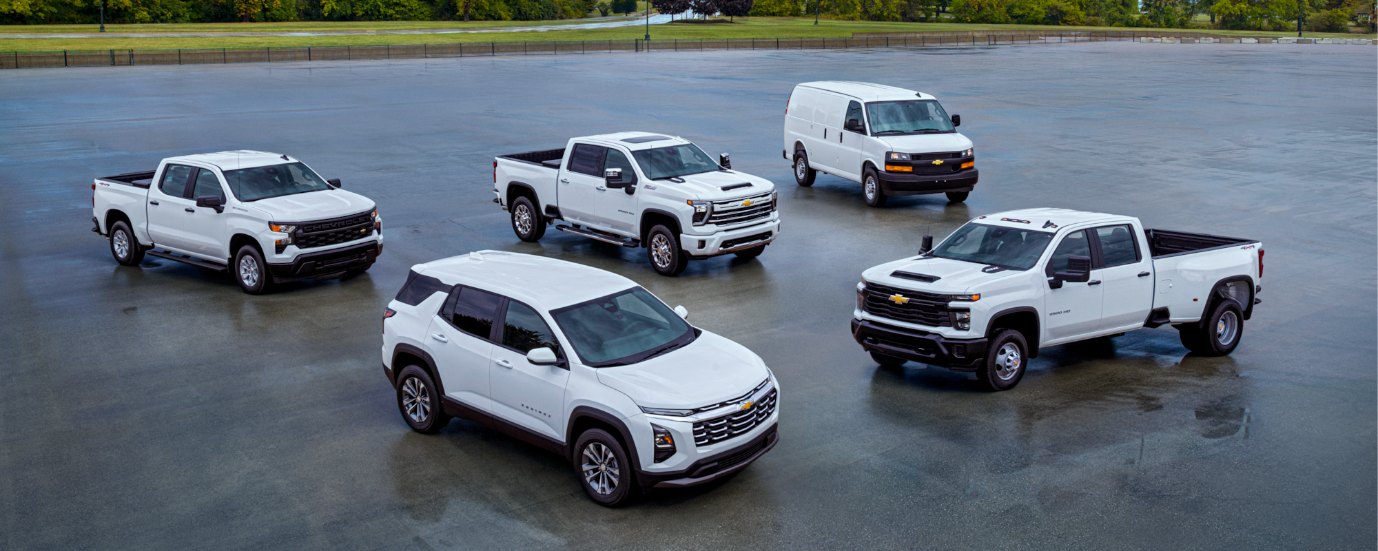 A fleet of GM vehicles
