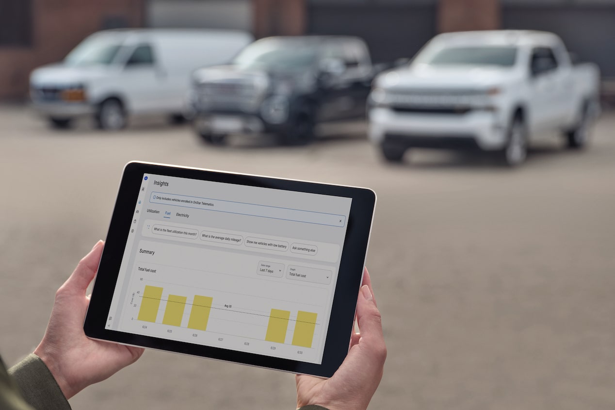 OnStar Fleet Basics viewed on a tablet