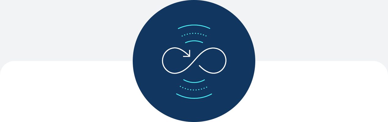 An icon of an infinity icon showing the flow of data.