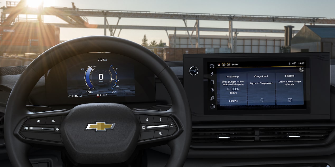 The dashboard of a Chevrolet vehicle